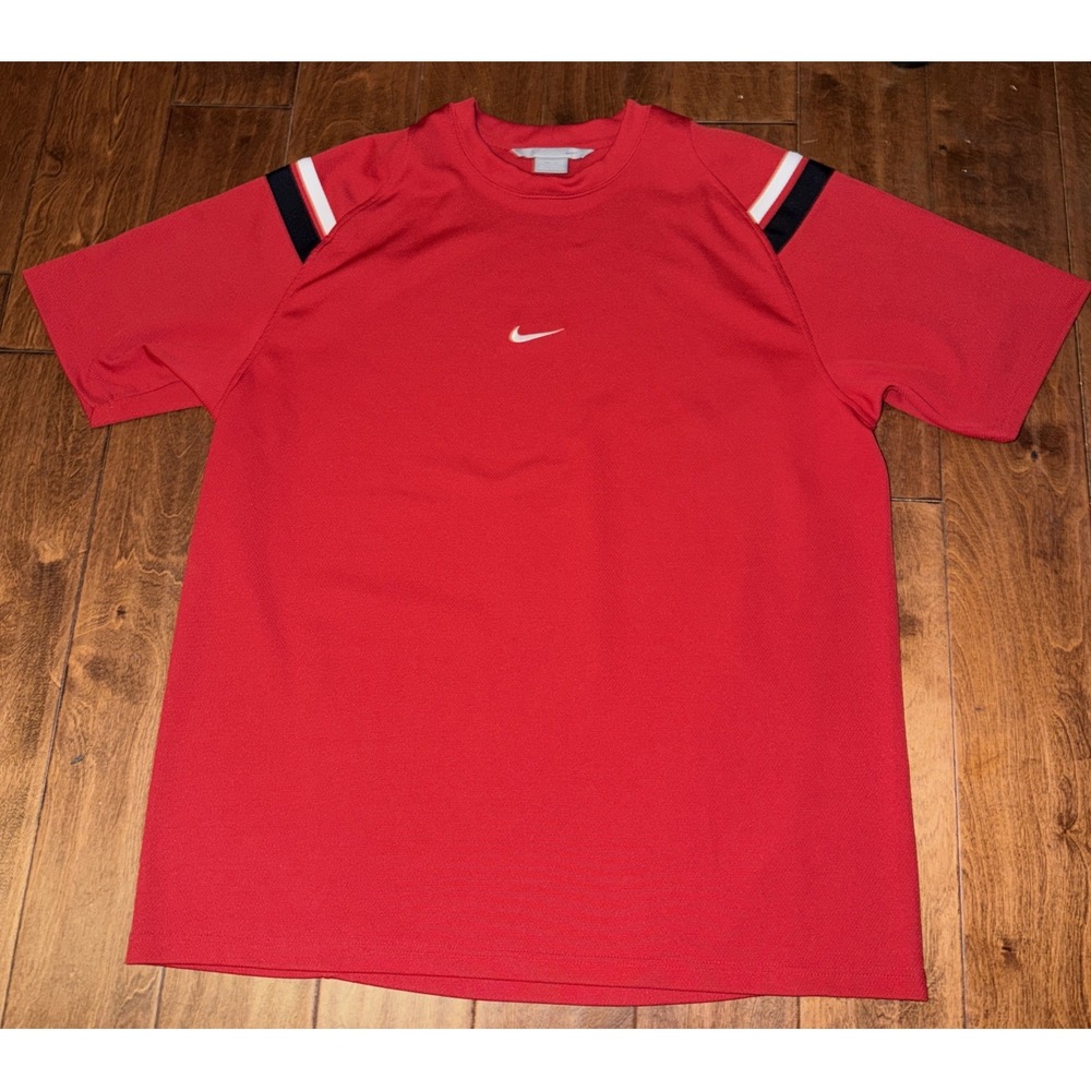 Vintage Y2K Nike Shirt Mens Size 2XL Silver Tag Middle Swoosh Red - Picture 1 of 5